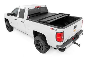 GMC Sierra 1500 Limited Soft Tri-Fold Bed Cover - Rough Country - Tri-Fold Vinyl - 2019